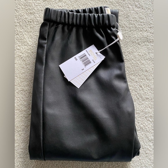 MICHAEL Michael Kors Pants - MICHAEL Michael Kors mid-rise faux leather leggings